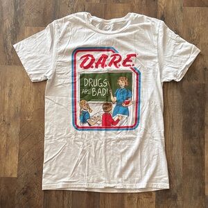 DARE Drugs are bad White graphic tee